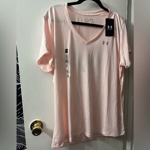 Under Armour Women's Light Pink V-Neck Tee